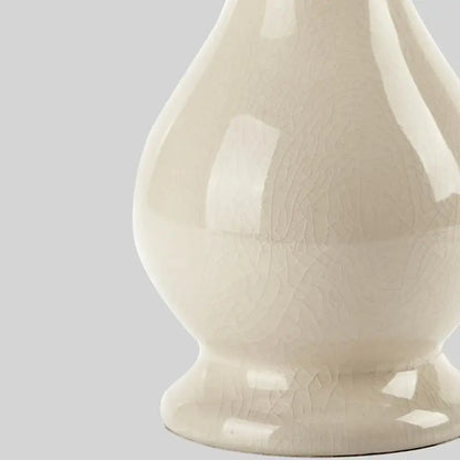 19 Inch White Ceramic Table Lamp with Linen Shade - Lighting > & Floor Lamps