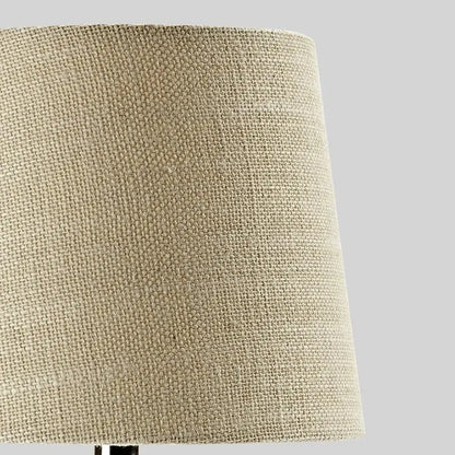 19 Inch White Ceramic Table Lamp with Linen Shade - Lighting > & Floor Lamps