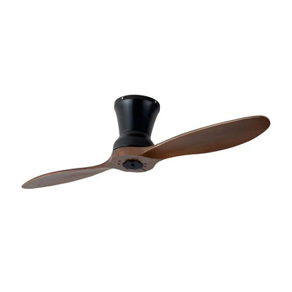 2 Blades Wood LED Ceiling Fan with Remote and Light - Lighting > lights Fans