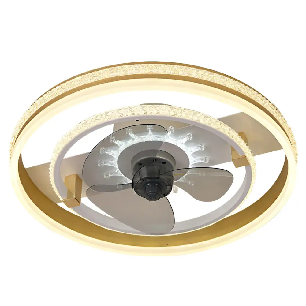 20 Inch Circular LED Modern Flush Mount Ceiling Fan Lamp - Lighting > lights Fans