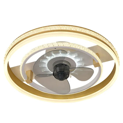 20 Inch Circular LED Modern Flush Mount Ceiling Fan Lamp - Lighting > lights Fans