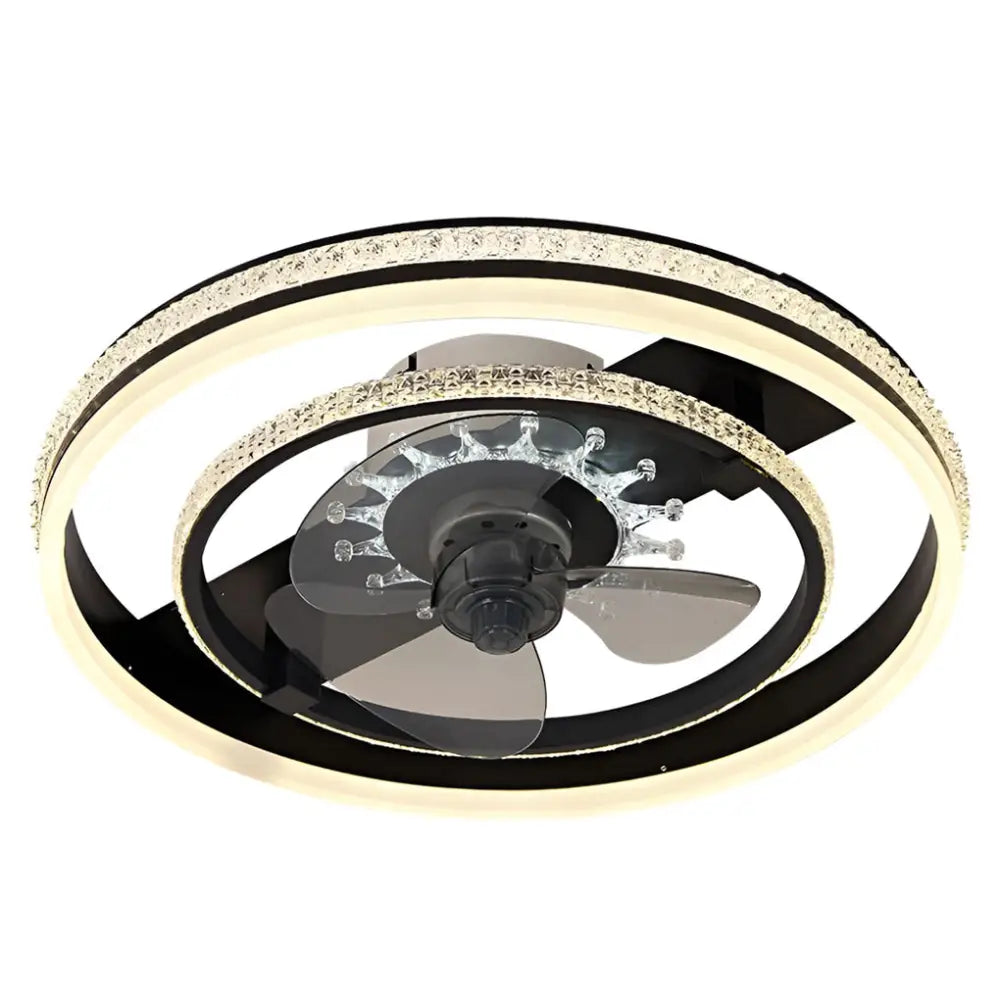 20 Inch Circular LED Modern Flush Mount Ceiling Fan Lamp - Lighting > lights Fans