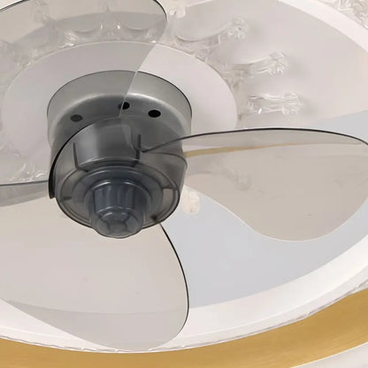 20 Inch Circular LED Modern Flush Mount Ceiling Fan Lamp - Lighting > lights Fans