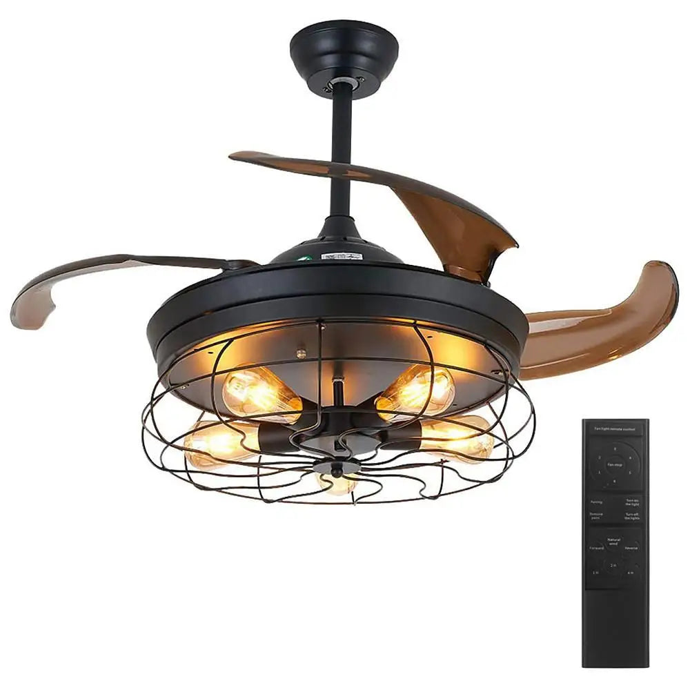 3 - Bladed Farmhouse Retractable Chandelier Ceiling Fan - Lighting > lights Fans