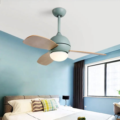 36’ Nordic Minimalist LED Ceiling Fan Light with Remote - Blue - Lighting > lights Fans