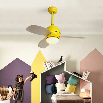 36’ Nordic Minimalist LED Ceiling Fan Light with Remote - Yellow - Lighting > lights Fans