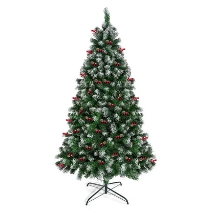 4 Colors Artificial Christmas Pine Tree - Red Fruit Snow / 7 FT - Home & Garden > Decor