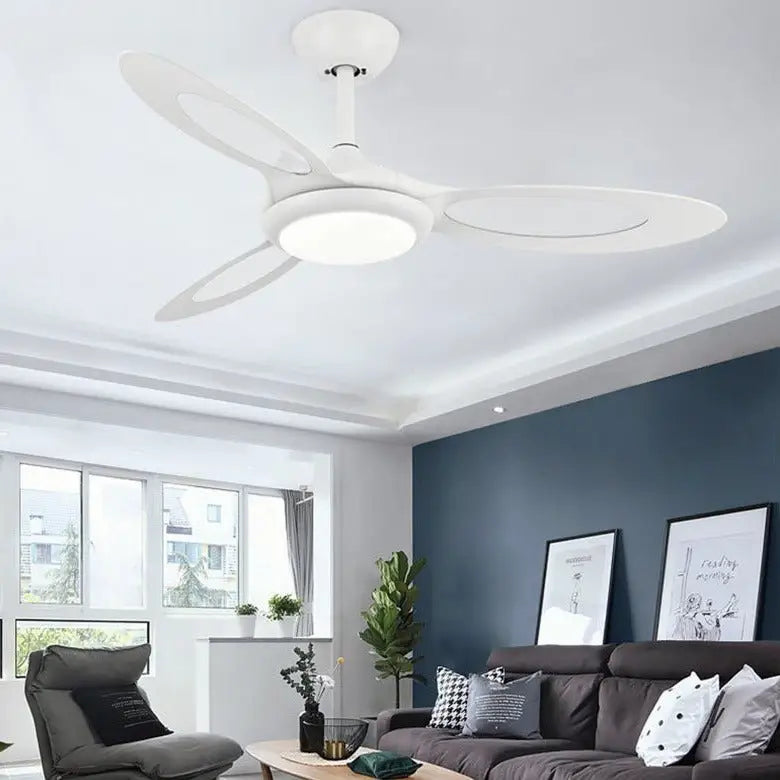 44 Inch 3 Blades Industrial Ceiling Fan with Light - White Lighting > lights Fans