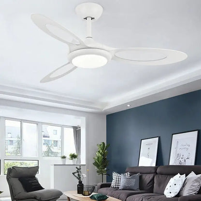 44 Inch 3 Blades Industrial Ceiling Fan with Light - White Lighting > lights Fans