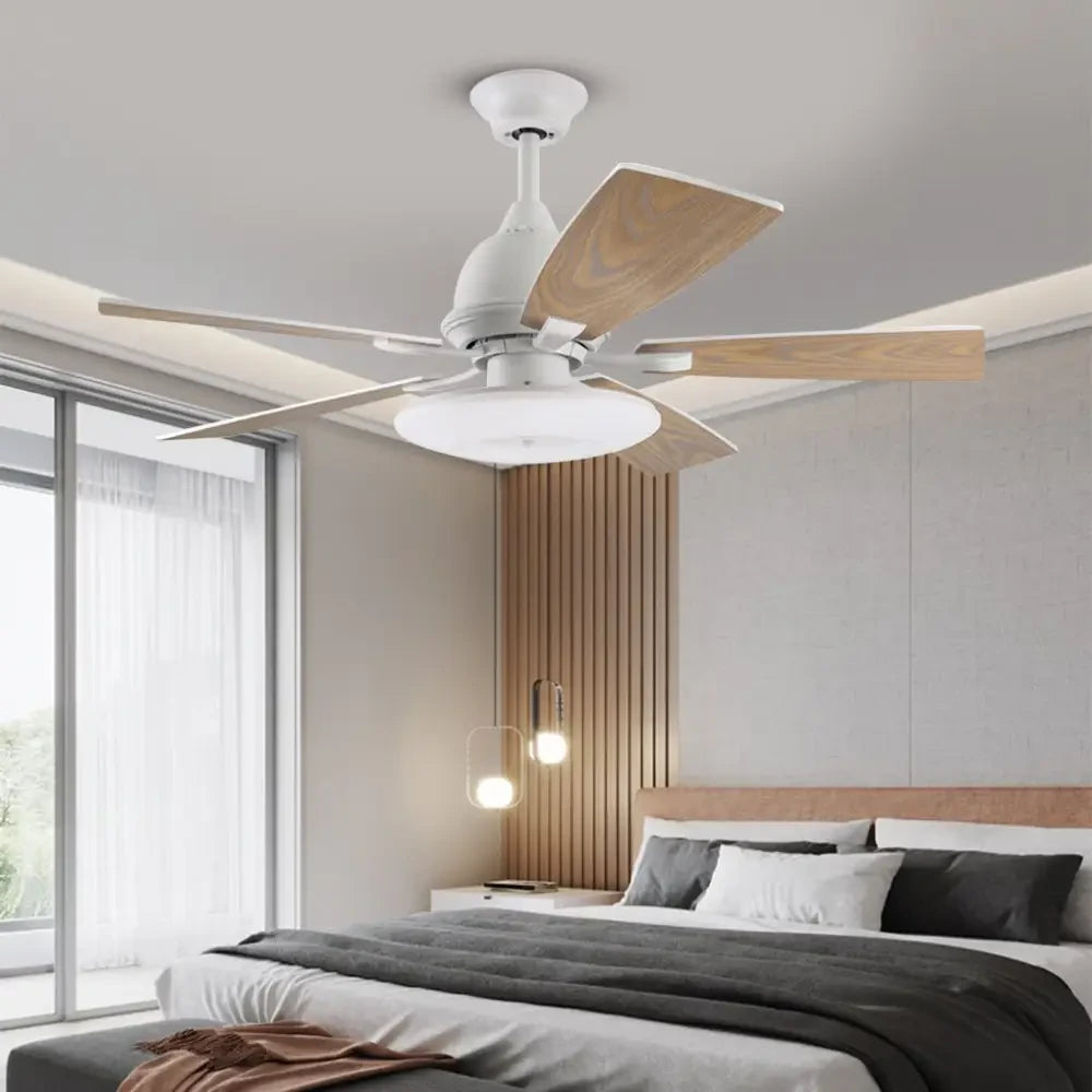 52 Inch LED Nordic Retro Ceiling Fan with Remote - Lighting > lights Fans