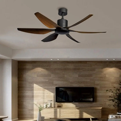 66 Inch Frequency Conversion Silent Ceiling Fan Lamp - Wood Grain / Without Light