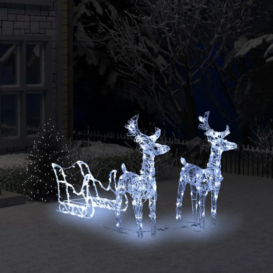 Acrylic Reindeers and Sleigh for Christmas Decoration - Home & Garden > Decor Seasonal