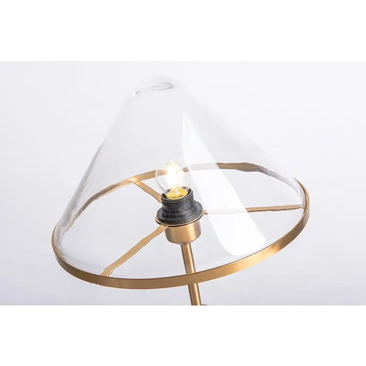 Amber Mushroom Glass Table Lamp with LED Light - Home & Garden > Lighting Lamps