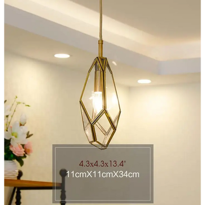 Art Deco Diamond Pendant Light for Dining Living Bar - D Clear Lighting