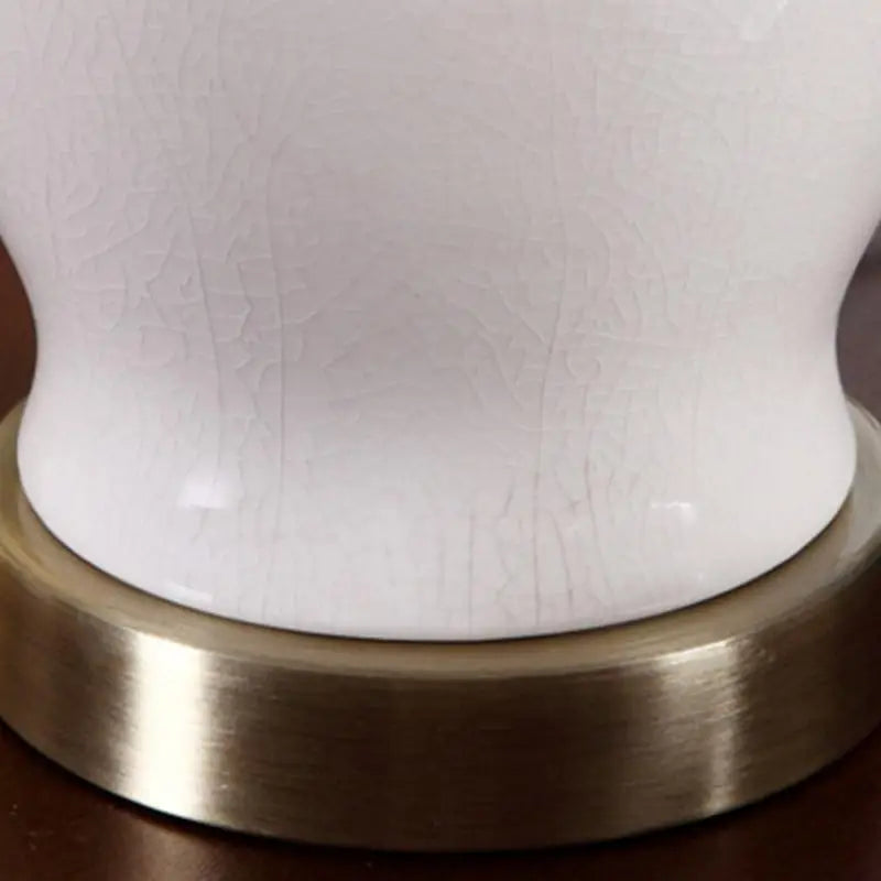 Beige Ceramic Table Lamp with Gold Edge - Lighting > & Floor Lamps