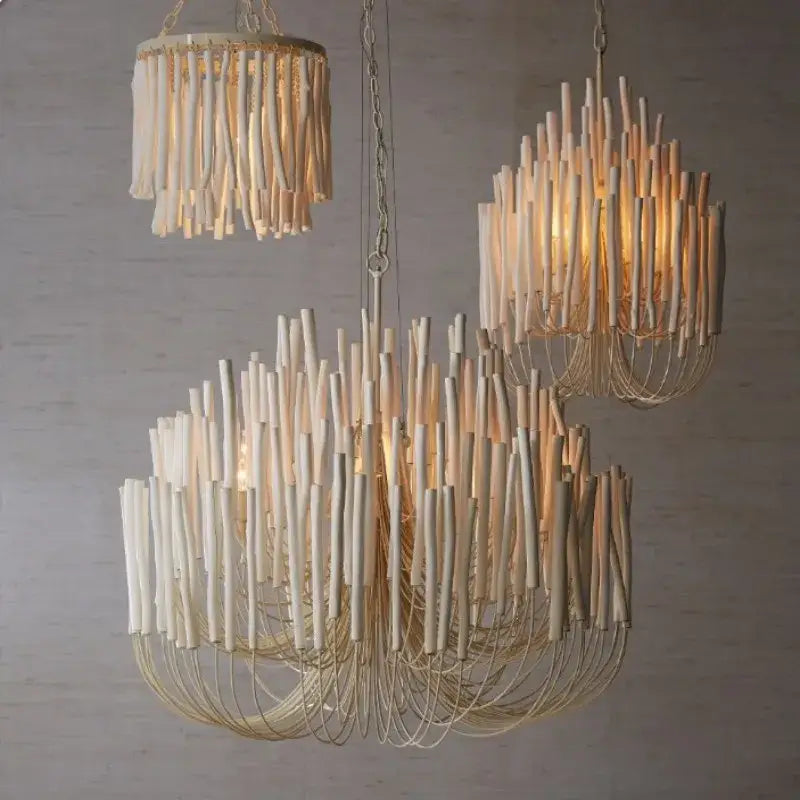 Bohemian Tilda Loft Hanging Wood Chandelier - Home & Garden > Lighting Fixtures