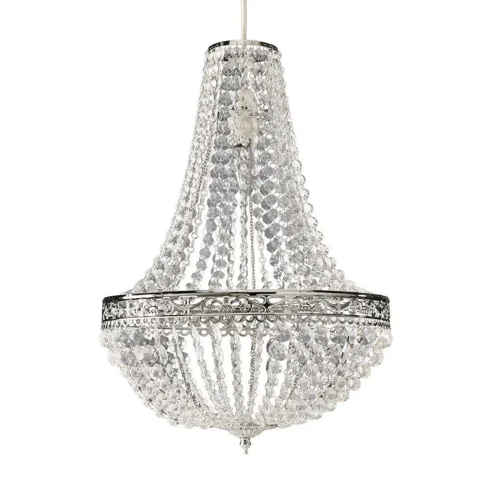 Charlotte Pendant Crystal Chandelier - Chrome lampshade - Chandeliers