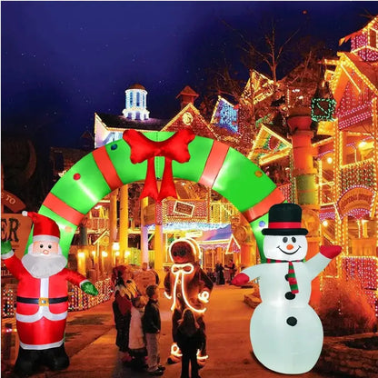 Christmas Inflatable Arch with Santa Claus and Snowman - Home & Garden > Decor Seasonal