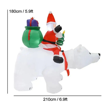 Christmas Large White Bear Inflatable - Home & Garden > Decor Seasonal Holiday Decorations