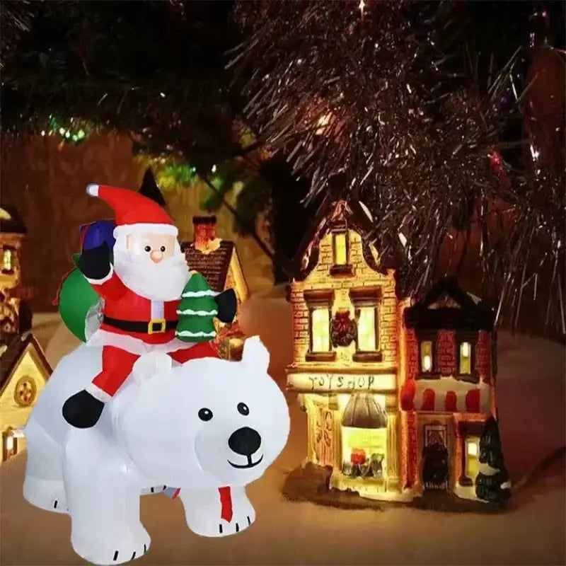 Christmas Large White Bear Inflatable - Home & Garden > Decor Seasonal Holiday Decorations