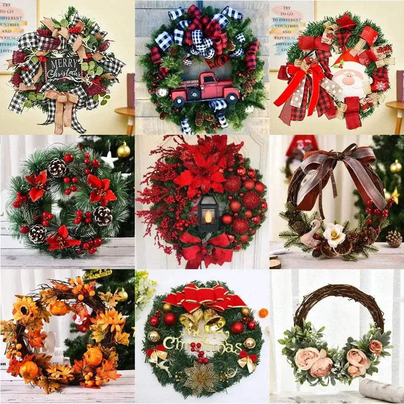 Christmas Wreath Door Hanging - Home & Garden > Decor Seasonal Holiday Decorations