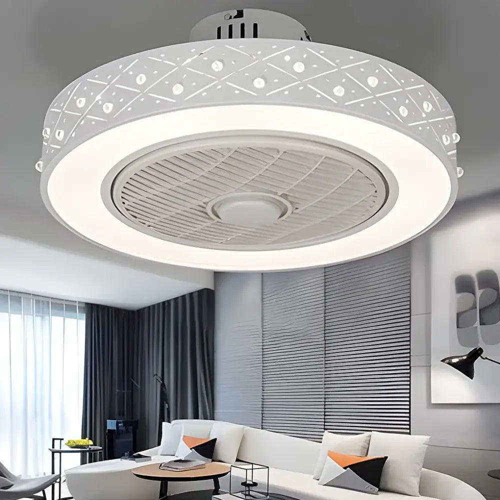 Creative Circular Bladeless Ceiling Fan Light Chandelier - Lighting > lights Fans