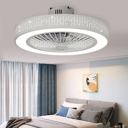 Creative Circular Bladeless Ceiling Fan Light Chandelier - Lighting > lights Fans