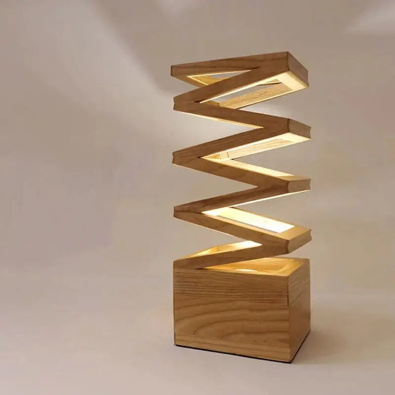 Creative LED Wood Vase Table Lamp for Living Bedroom