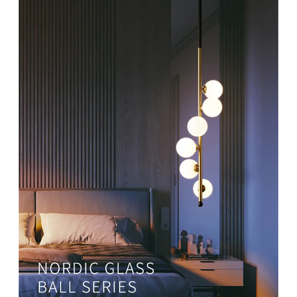 Creative Spiral Chandelier with Glass Balls Lampshade - Home & Garden > Lighting Fixtures