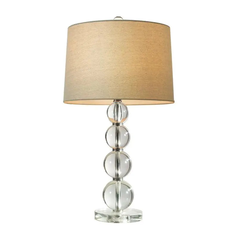 Crystal Bubble Table Lamp with Linen Shade - Lighting > & Floor Lamps