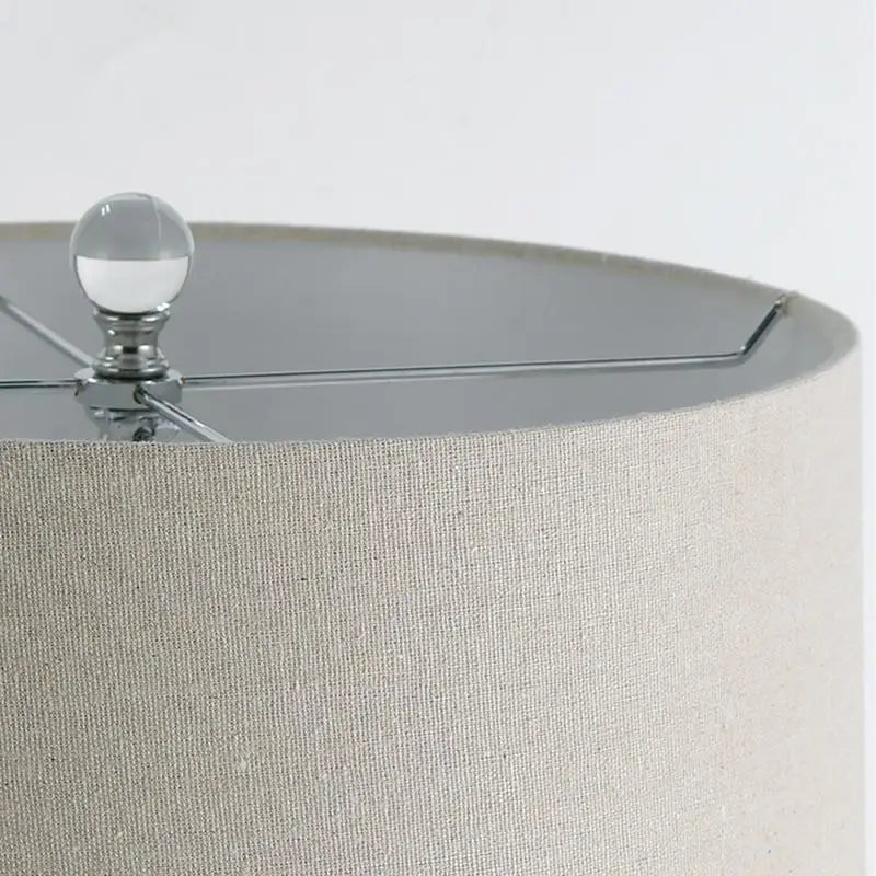 Crystal Bubble Table Lamp with Linen Shade - Lighting > & Floor Lamps