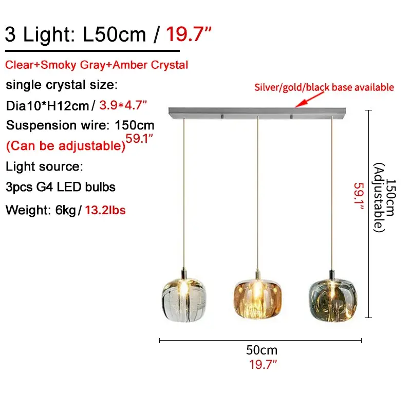 Crystal Staircase Hanging Pendant Lamp for Living Dining - Lighting