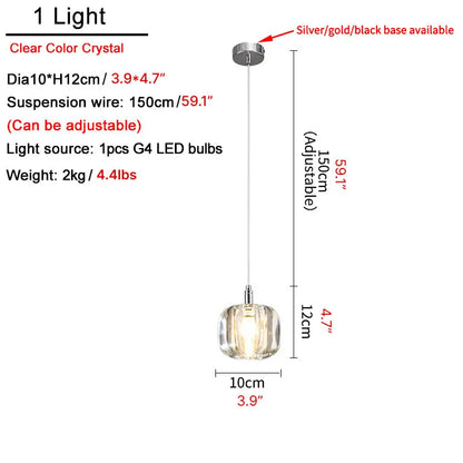 Crystal Staircase Hanging Pendant Lamp for Living Dining - Lighting