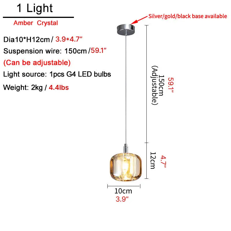 Crystal Staircase Hanging Pendant Lamp for Living Dining - Lighting