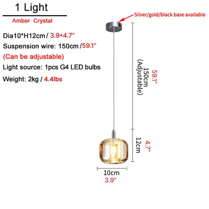 Crystal Staircase Hanging Pendant Lamp for Living Dining - Lighting