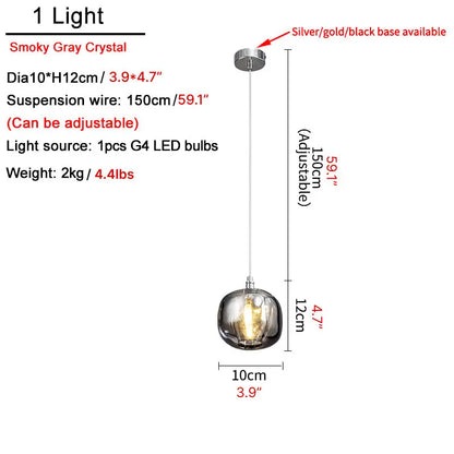 Crystal Staircase Hanging Pendant Lamp for Living Dining - Lighting