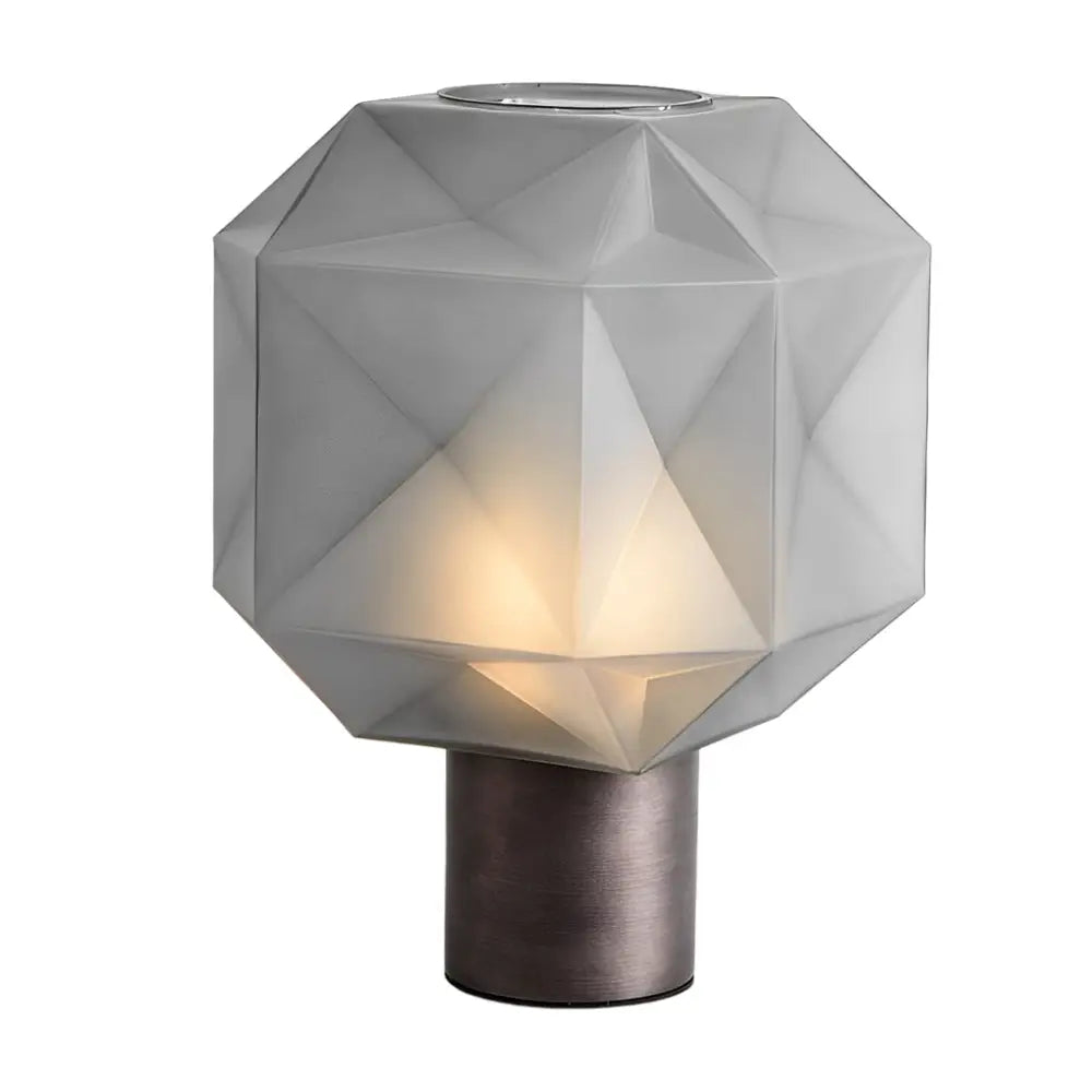 Cubo Table Lamp with Smoke Gray Glass Shade - Lighting > & Floor Lamps lamps