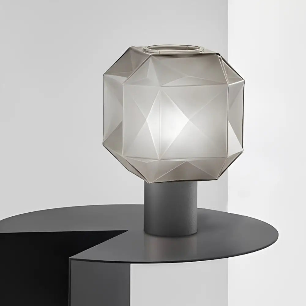 Cubo Table Lamp with Smoke Gray Glass Shade - Lighting > & Floor Lamps lamps