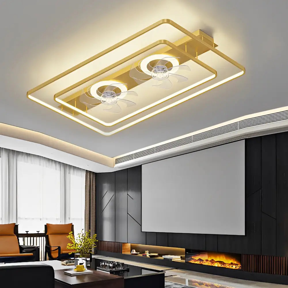 Dual Fan Nordic Bladeless Ceiling LED Light - Lighting > lights Fans