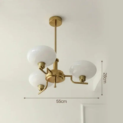 French Bauhaus Medieval Ceiling Chandelier - 3 gold