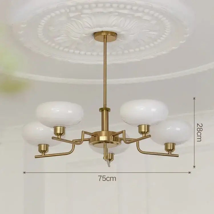 French Bauhaus Medieval Ceiling Chandelier - 5 gold