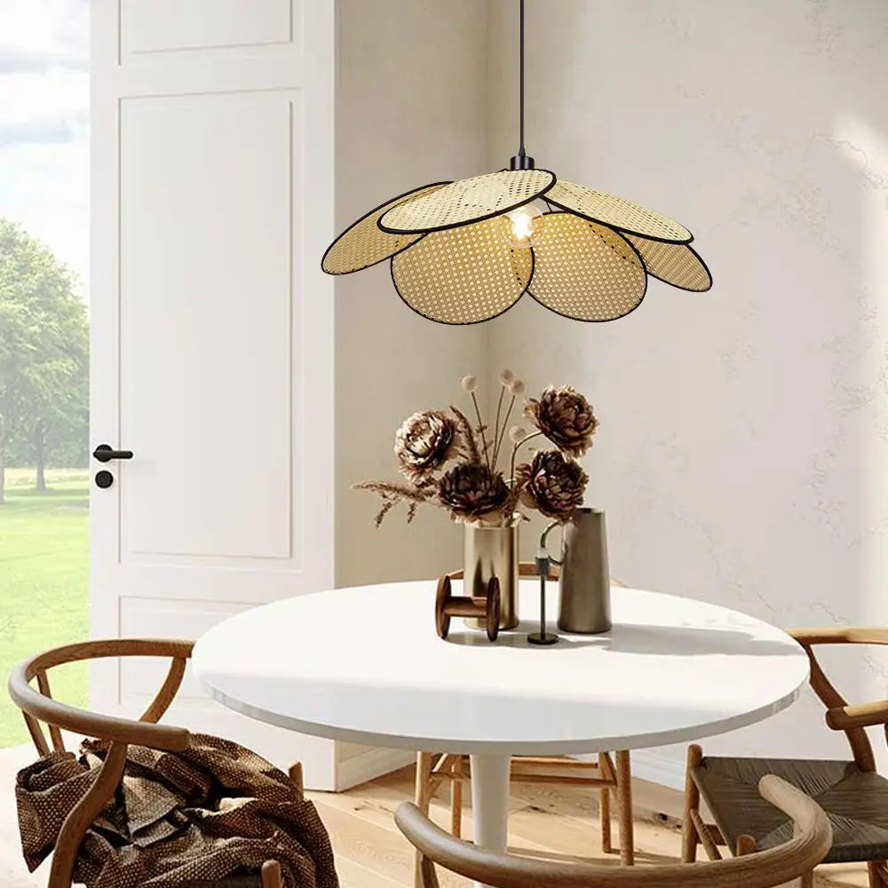 French Rattan Pendant Light for Dining Bedroom - Lighting