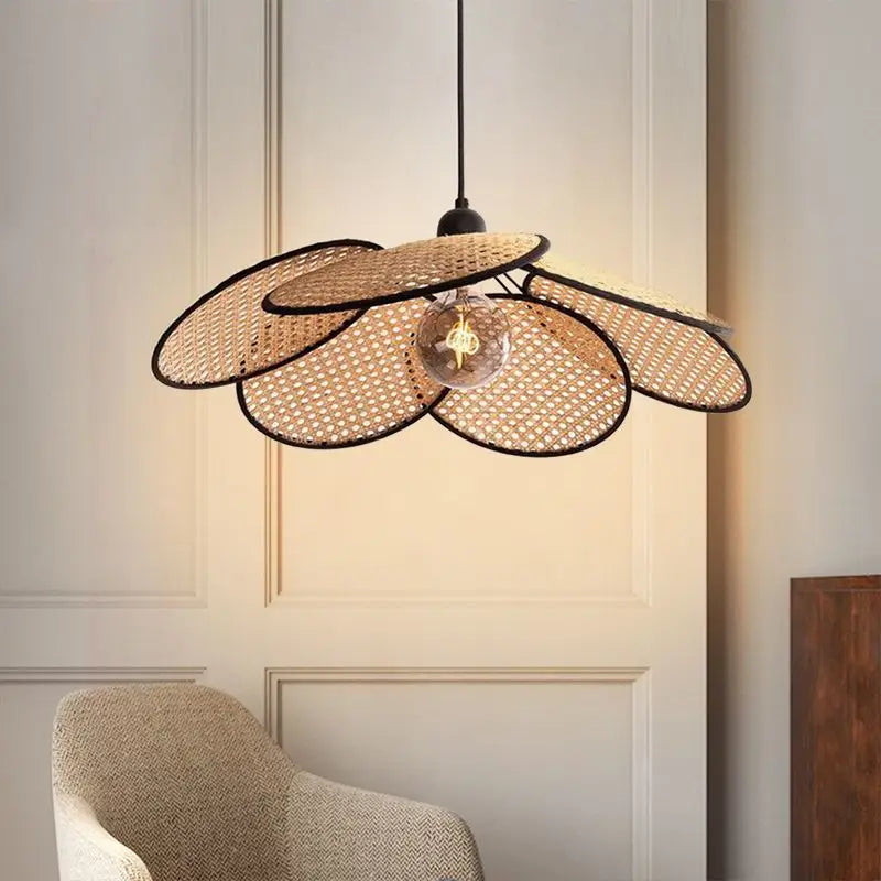 French Rattan Pendant Light for Dining Bedroom - Lighting