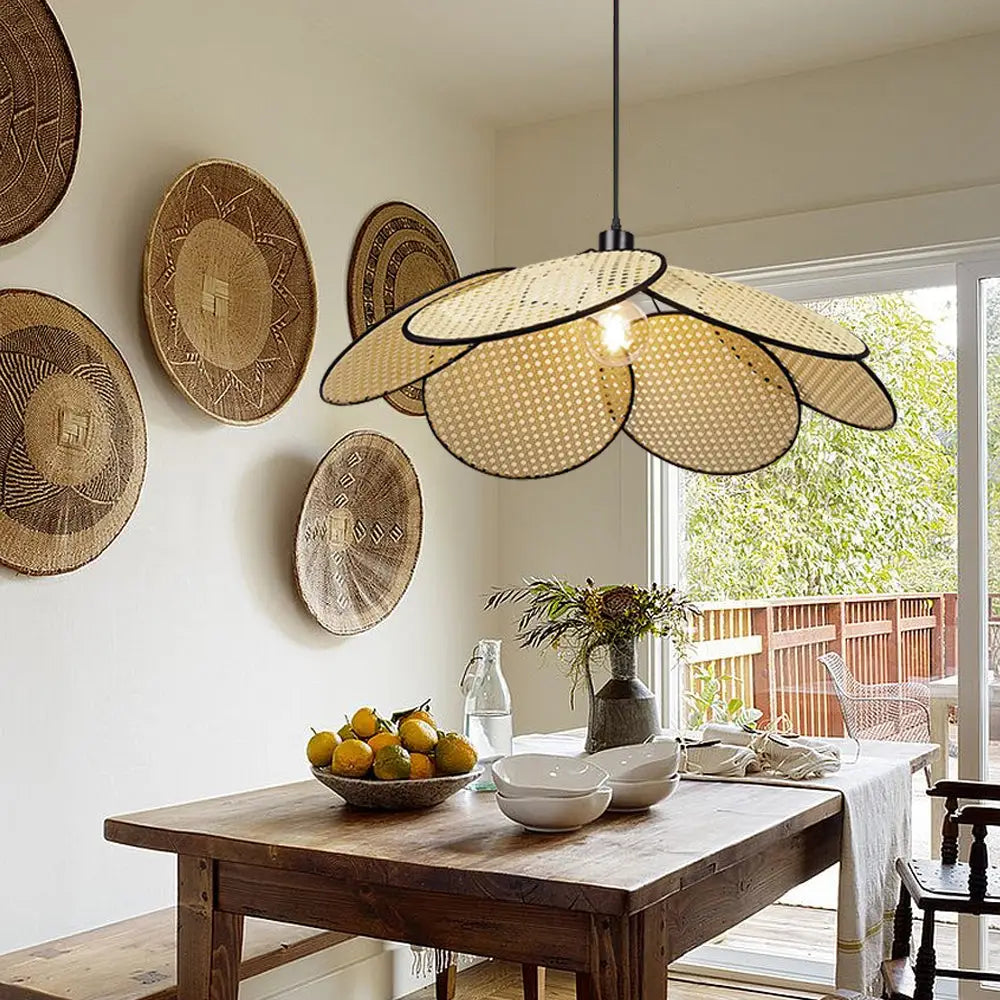 French Rattan Pendant Light for Dining Bedroom - Lighting