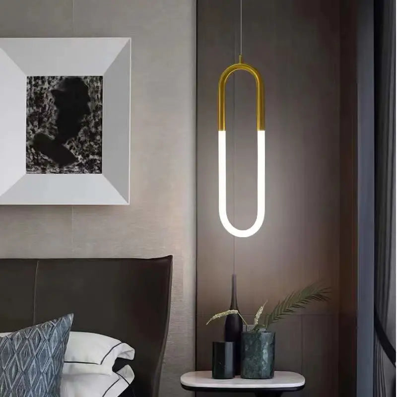 Gold or White Paper Clip Pendant Light - 1 / Medium / Warm - Lighting