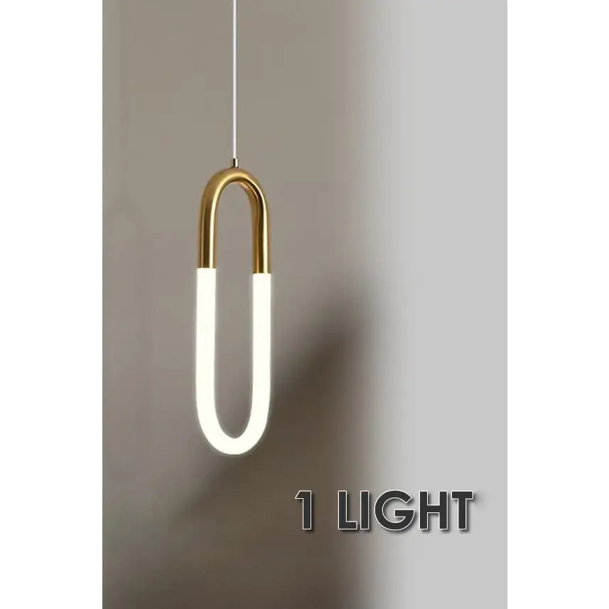 Gold or White Paper Clip Pendant Light - Lighting