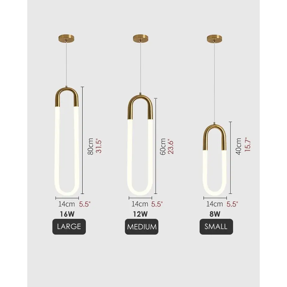 Gold or White Paper Clip Pendant Light - Lighting