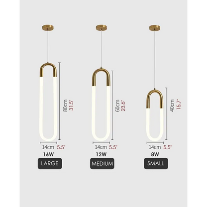 Gold or White Paper Clip Pendant Light - Lighting