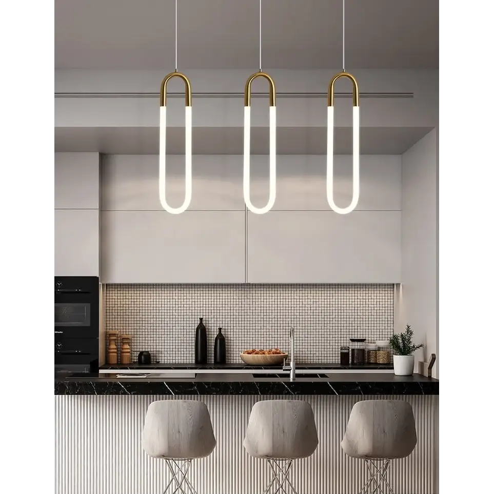 Gold or White Paper Clip Pendant Light - Lighting