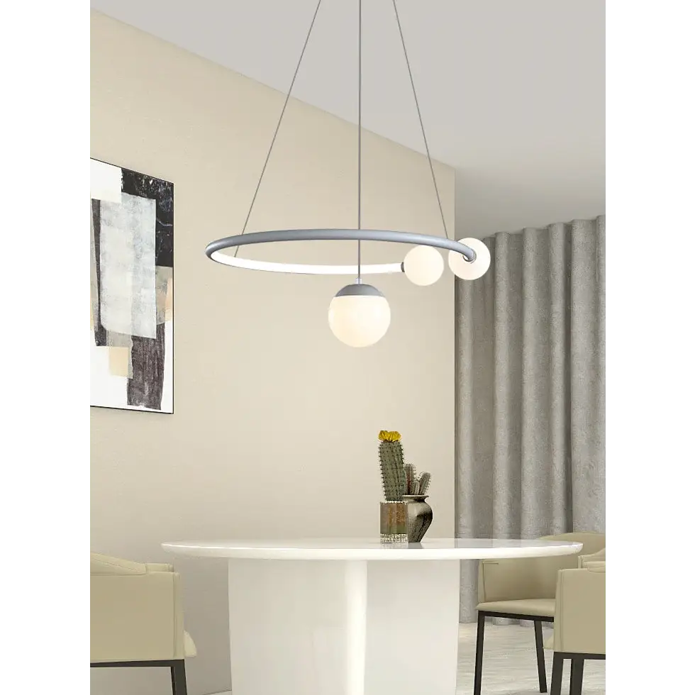 Hanging Ball Pendant Light for Bedroom Dining - Grey - Lighting